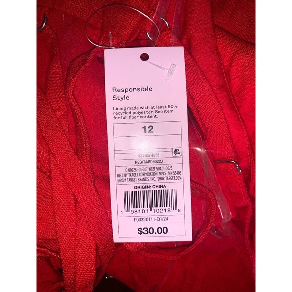 Wild Fable Junior Teens Red Midi-Dress With Back Spaghetti Strap Size 12 - Picture 9 of 9